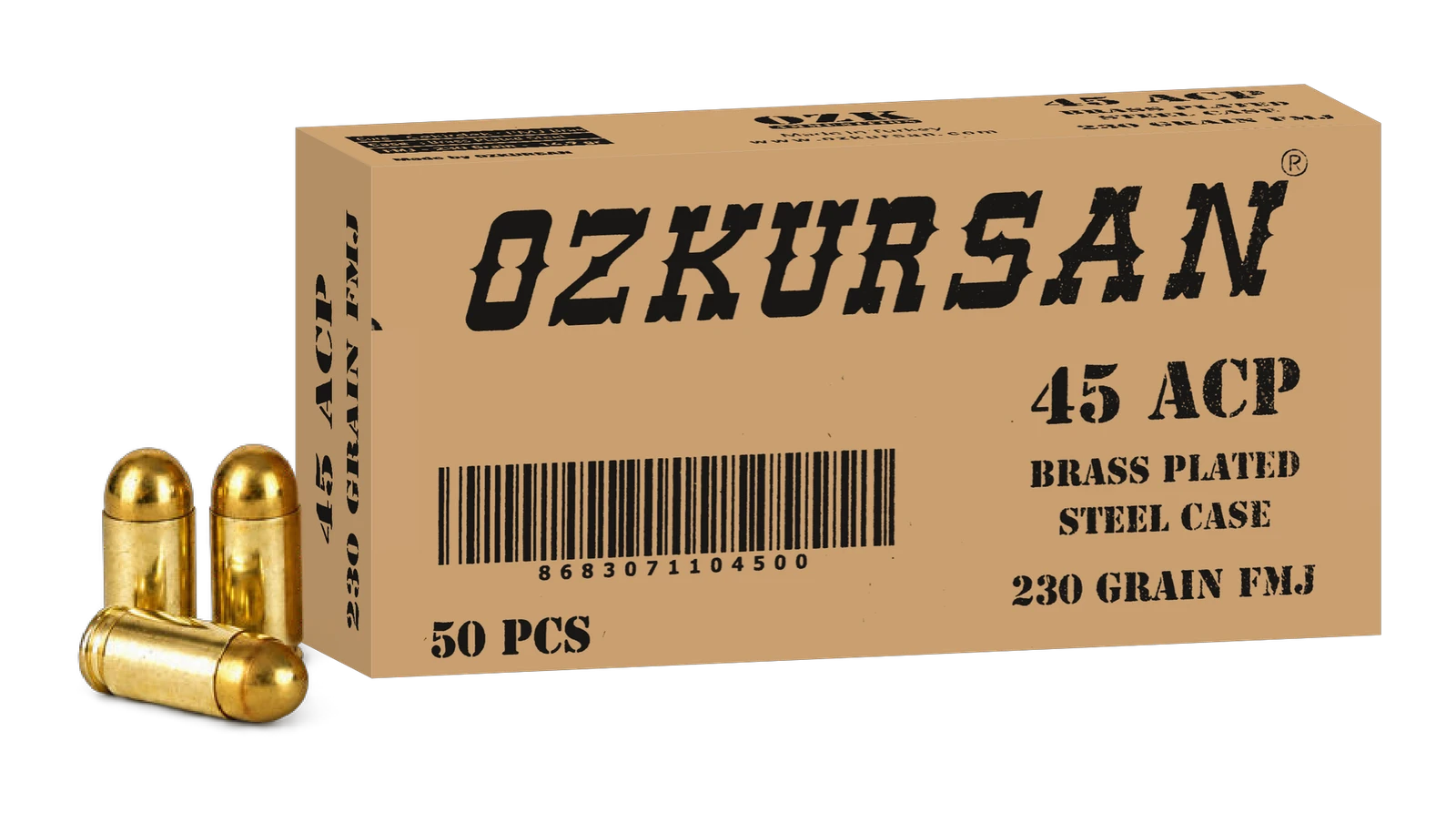 45 Cal Brass Plated